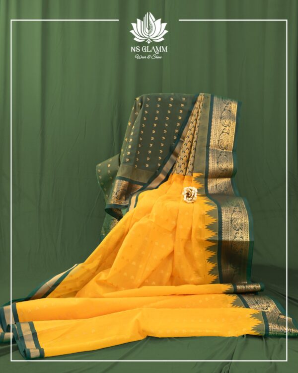 Muga Gadwal Sico Zari Border Handloom Saree